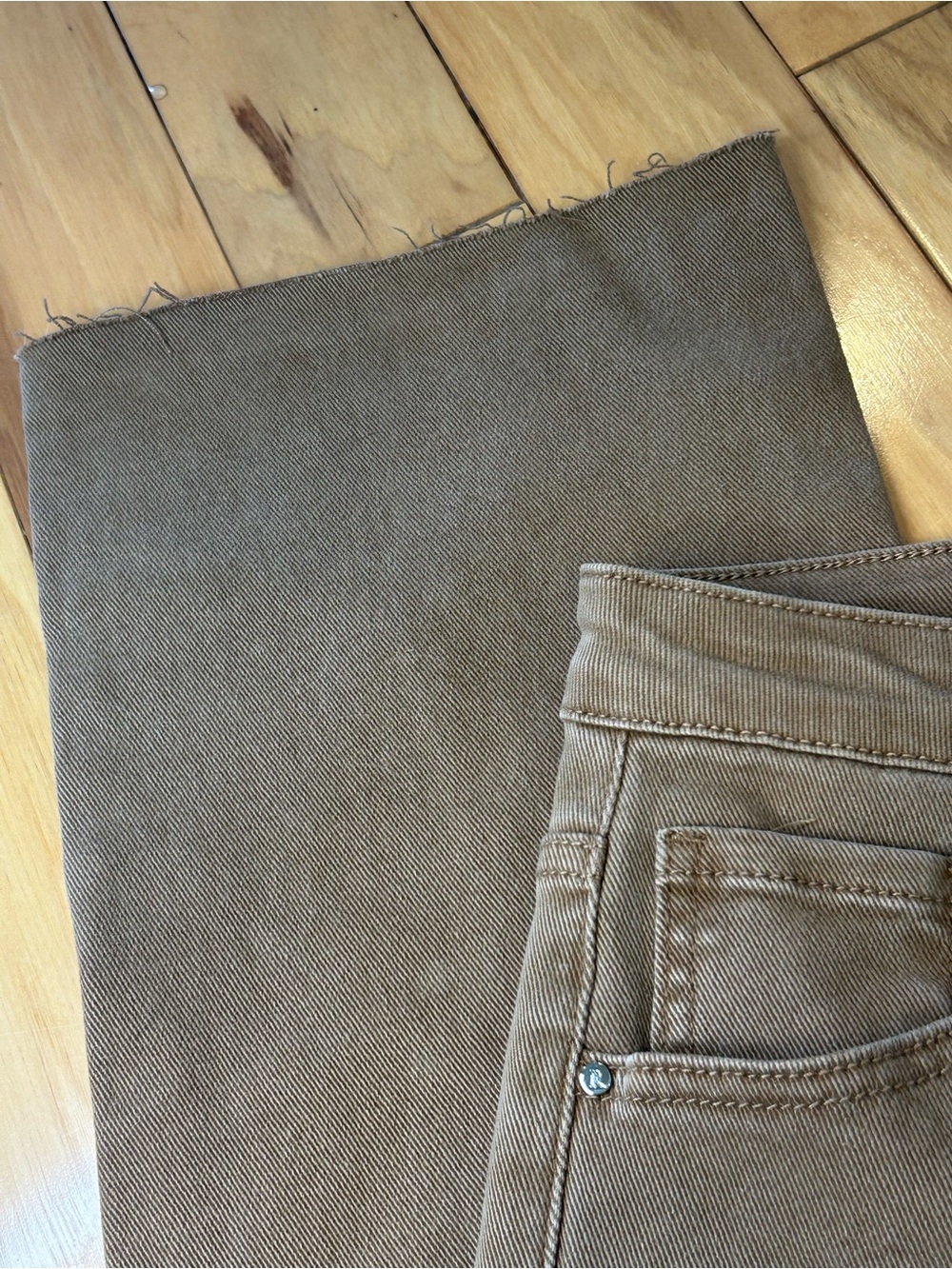 NWT Risen Cocoa Brown High Rise Raw Hem Slit Straight Juniors Jeans - Picture 5 of 16